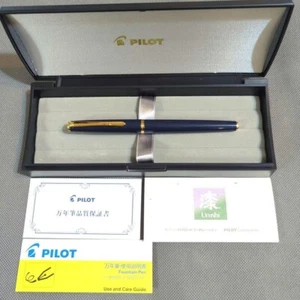 PILOT Fountain Pen Deluxe Urushi Dark Blue Nib M 14K - Picture 1 of 9