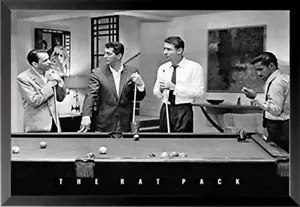 Incorniciato The Rat Pack Playing Pool Fotografia 36X24 Musica Arte Stampa Poster - Foto 1 di 3