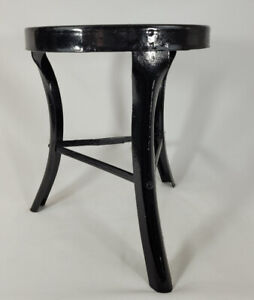 Vintage Black Painted Galvanized Milking Stool Farming Furniture 3 Legs 