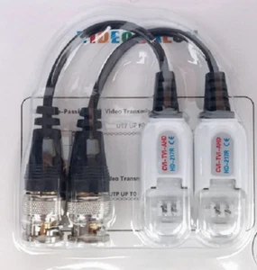 2 Pcs CCTV Camera Coax BNC Video Balun HD Passive Connector Adapter Transmitter - Picture 1 of 1