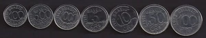 BRAZIL 1992-93 5-100 Cruzeiros Reais 7 pc Coin set KM 623-630 UNCIRCULATED - Picture 1 of 2