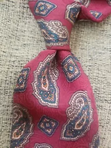 LIBERTY OF LONDON NECK TIE Paisley SILK MEN'S TIE RED GREEN GOLD ORANGE BEIGE - Picture 1 of 8