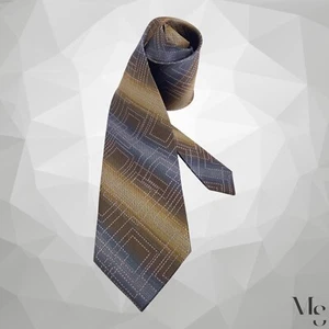 THE BIG KNOT BY STEVEN LAND XL Brown Striped Hand Made Silk Tie W: 3.5" EX COND - Picture 1 of 6