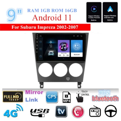 9" For 2002-2007 Subaru Impreza Stereo Radio Head Unit Carplay Android 11.0 GPS - Image 1 of 4