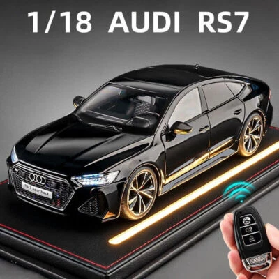 1:18 AUDI RS7 Sportback Key Version Diecast Car Model Sound Light Kids Gift - Image 1 of 4