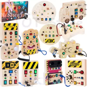 Montessori Busy Board Circuit LED Light Socket ON/OFF Education Toy Gift For Kid - Picture 1 of 38