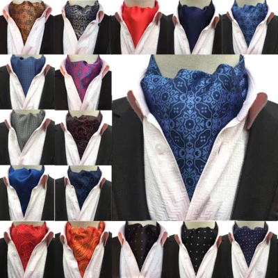 Bufandas de lunares de cachemira florales de negocios para hombre corbata Ascot fiesta boda corbata Foto 1 de 4