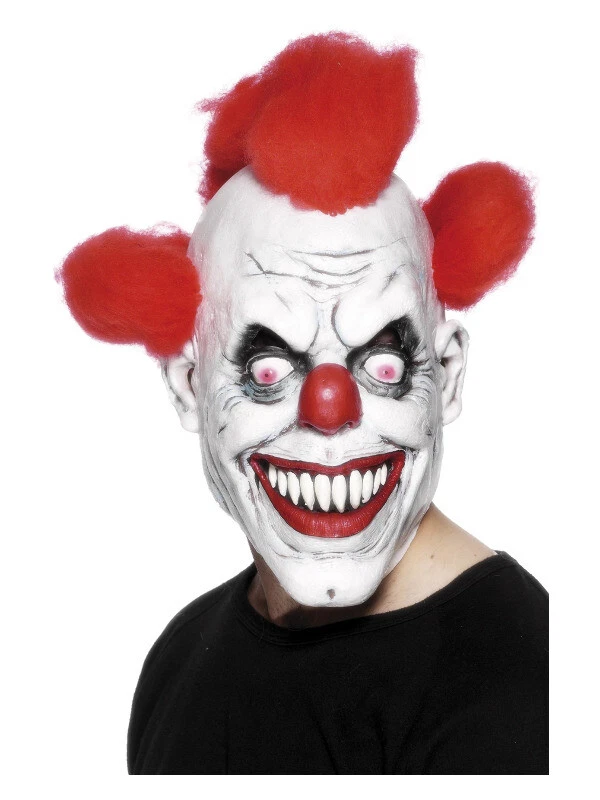 Clown 3/4 Latex Mask, Red & White - Image 1 of 1