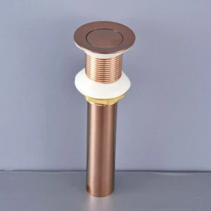 Rosérotgold Messing Pop Up Badezimmer Gefäß Spüle Ablauf ohne Überlauf fsd078 - Bild 1 von 4