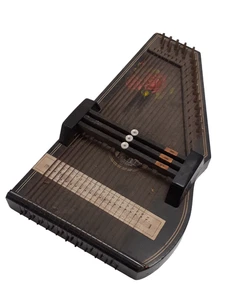 Vintage Zither Harp With Floral Design Musical Instrument Collectable Antique - Picture 1 of 15