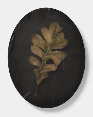 Studio McGee КАПРИЗНЫЙ ЛИСТ РАСПИСНАЯ ДОСКА НАСТЕННОЕ ИСКУССТВО 8 «x 10» овальный порог цель золото - Изображение 1 из 4