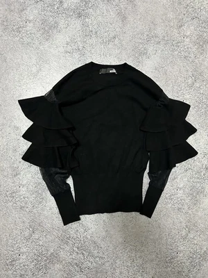 Suéter Vintage Love Moschino Negro Manga Volantes Avant Garde Mangas Largas Foto 1 de 4