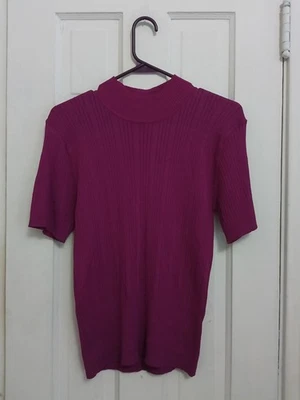 Suéter Norton McNaughton Manga Corta Ciruela Cuello Alto Talla L Top B2 Foto 1 de 4