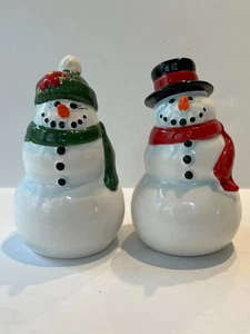 Publix 2004 Weihnachten/Feiertag "Schneevolk" Keramik Schneemänner Salz & Pfefferstreuer - Bild 1 von 10