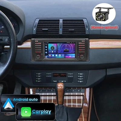 64GB 7" Autoradio Für BMW X5 E53 1996-2007 Carplay Android 14 GPS Navi RDS SWC  - Bild 1 von 4