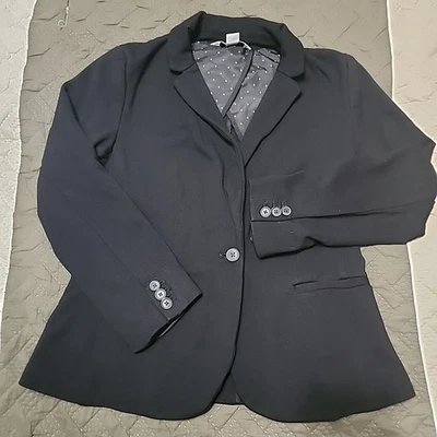 Blazer Old Navy Mujer Talla Pequeña Negro Ponte Tejido Chaqueta Carrera Oficina Escuela  Foto 1 de 4