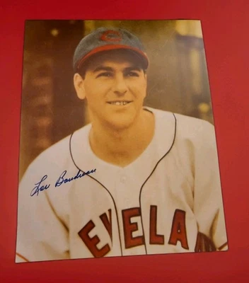 Foto firmada por Lou Boudreau 8x10 - Salón de la Fama - Indios de Cleveland y Boston Red Sox  Foto 1 de 4