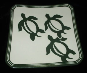 VINTAGE LEE HAWAII STUDIO KERAMIK TELLER Crackle Finish Schildkröten Honu 7 1/2" - Bild 1 von 3