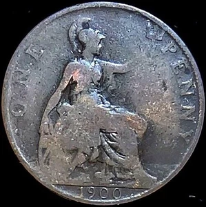 World Coin 1900 Great Britain Penny Bronze KM 790 - Picture 1 of 2