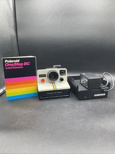Vintage Polaroid Camera One Step Land W/Magic Flash Tested Rainbow Stripe - Picture 1 of 22