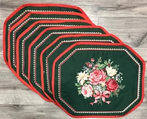 6 tappetini vintage natalizi floreali 1 lato BISOGNA cucire o utilizzare per trapuntatura - Foto 1 di 7