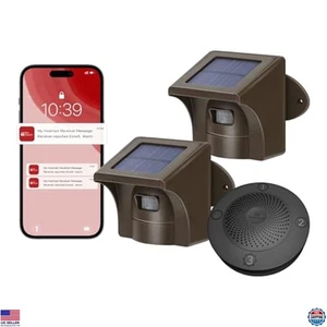 Wireless Driveway Alarm with App - 1/2 Mile Range, Solar, Weatherproof Sensor - Picture 1 of 6