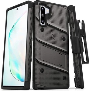 Zizo Bolt Bundle for Galaxy Note 10 Holster Case with Kickstand & Lanyard - Gray - Picture 1 of 5