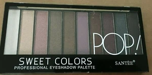 SANTEE POP SWEET COLORS PROFESIONAL EYESHADOW PALETTE 10 MIX COLORS BROWNS,GREEN - Picture 1 of 3