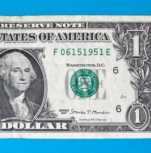 June 15, 1951 (F 06151951 E) BIRTHDAY Note $1 One Dollar Bill - Picture 1 of 4
