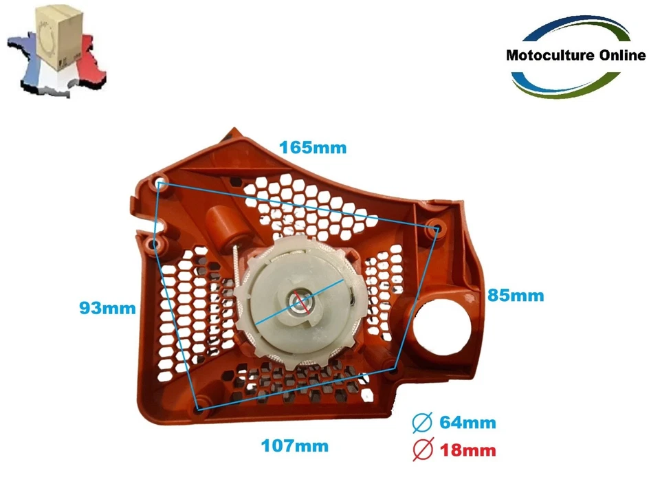 MOTOCULTURE ONLINE Lanceur démarreur pour tronçonneuse Fuxtec Varan Silex Timberpro 62cc CS 6150