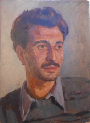 Pintura al óleo original/Autorretrato/Armenia años 50/Arte armenio/M. HARUTYUNYAN Foto 1 de 4