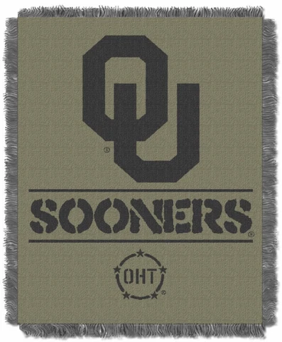 University of Oklahoma Sooners Operation Hat Trick Jacquard Throw Blanket USA Cover