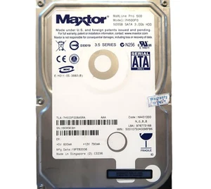 Maxtor 7H500F0 HA431DD0 (N,G,B,B) H80K Singapore 3.5" 500gb Sata 19FEB2006 - Picture 1 of 1