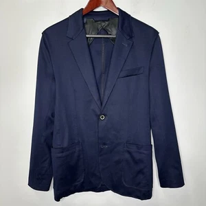 Lanvin Men’s Navy Stretch Knit Deconstructed Single Breasted Blazer Jacket 46 - Picture 1 of 13