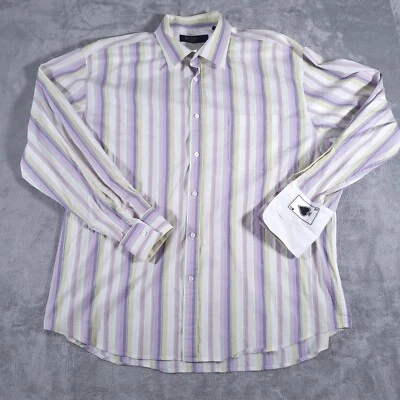 Camisa Nat Nast Para Hombres XL Camisa a Rayas Puño Francés As de Picas Manga Larga Foto 1 de 4