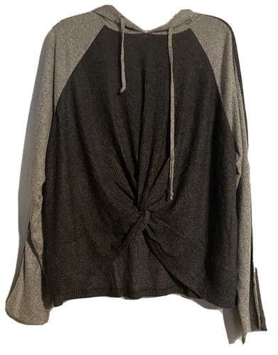 VETEMENTS Felpa con cappuccio No Boundaries donna casual orlo twist grigio bicolore taglia 3XL (21)