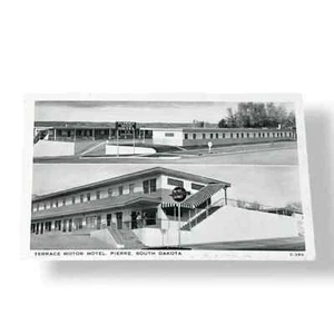Tarjeta Postal Terraza Motor Hotel Pierre South Dakota Multivista Cromada C566 - Imagen 1 de 2