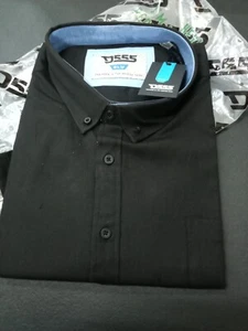 5 XL Black Shirt Casual Wear Button Down D555 Mens Short Sleeve Shirt Collared - Picture 1 of 7