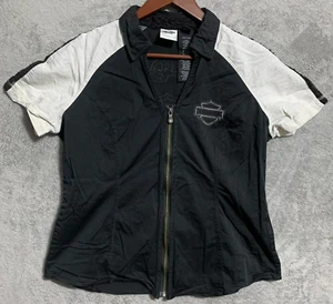 Blusa Harley Davidson Genuina Motor Ropa Mujer Talla Grande Cremallera Manga Encaje - Imagen 1 de 12