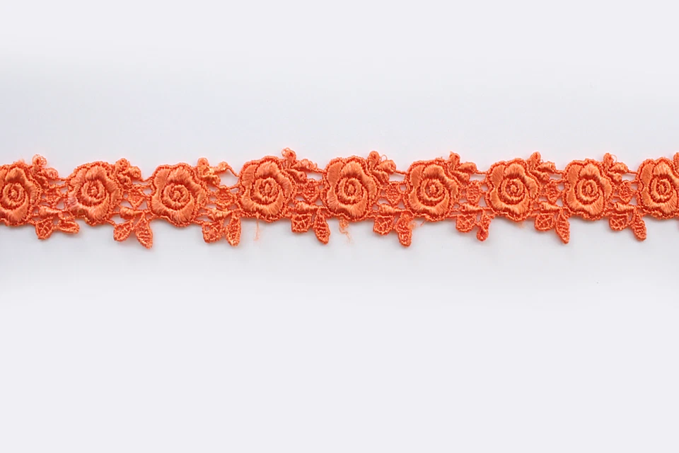 Unotrim 1" Offwhite red Blue Yellow Flower Venice Lace Floral Trimming By Yard - Image 1 of 1