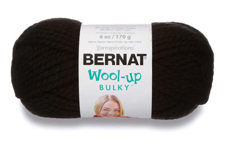 Bernat Wool Up Bulky Black 6 oz Knitting & Crochet Yarn - Image 1 of 1