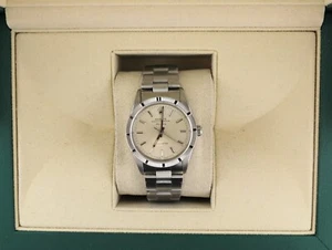1995 Rolex Air-King 14010 Silver Dial Engine Turned SS Oyster No Papers 34mm - Picture 1 of 11