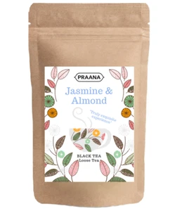 PRAANA TEA - Black Tea with Jasmine Buds and Almond Flavour- Catering Pack 500g - Picture 1 of 2
