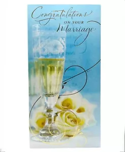 Wedding Money/ Gift Card Holder Congratulations Gold Foil Hallmark Card NEW - Picture 1 of 13