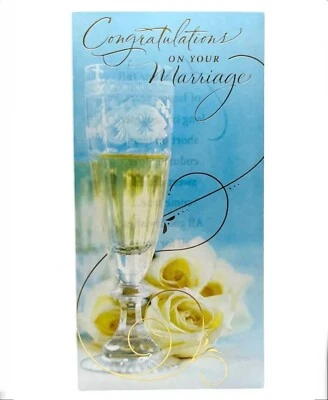 Portatarjetas de regalo/dinero de boda felicitaciones lámina de oro sello tarjeta NUEVO Foto 1 de 4