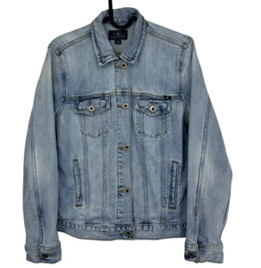 Lucky Brand Trucker Denim Jacket Womens Small Blue Handcrafted Classic Stretch - Picture 1 of 14
