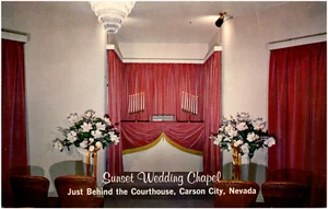 Sunset Wedding Chapel Altar in Carson City Nevada 1960s Chrome Postcard - Picture 1 of 2