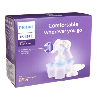 PHILIPS AVENT Manual Brest Pump With VIA Containers Cups Compact Easy To Clean - Image 1 of 4
