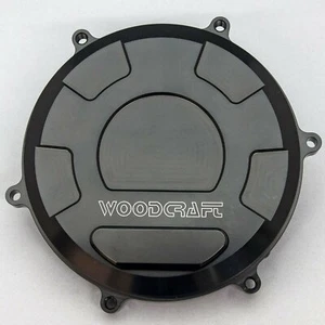 DUCATI 2016-2019 959 PANIGALE WOODCRAFT RIGHT SIDE CLUTCH COVER - BLACK PLATE - Imagen 1 de 10