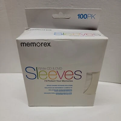 Funda de papel 100 Memorex marca blanco CD DVD color con ventana/solapa Foto 1 de 4
